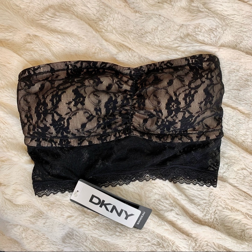 DKNY Black Lace Strapless Multi-Way Bandeau Bra